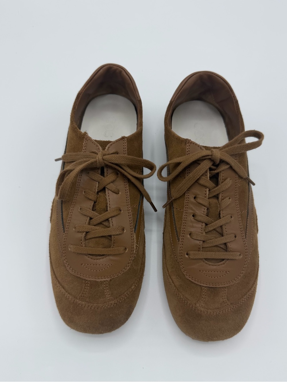COS Brown Suede Lace-Up Sneakers